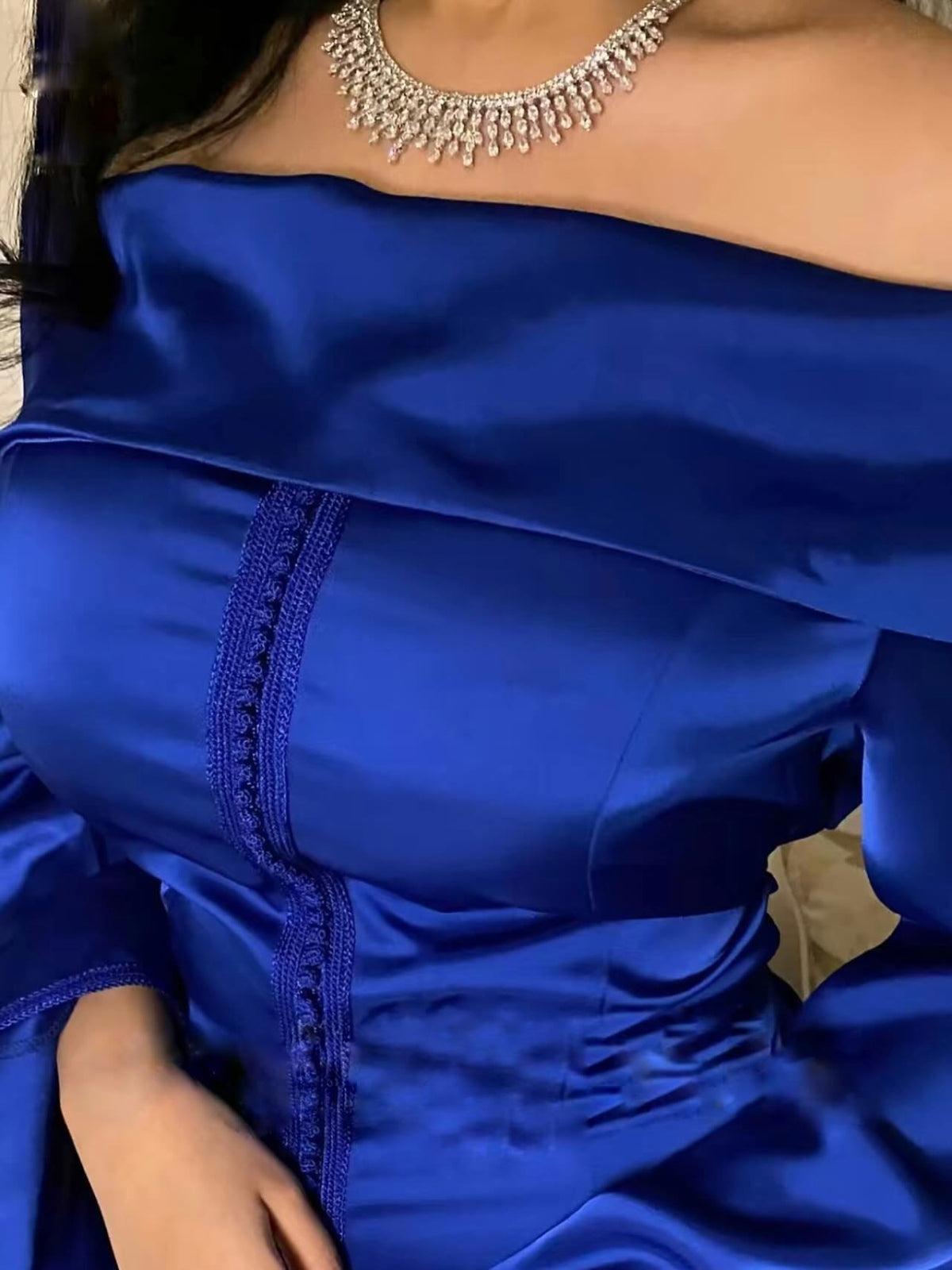 Caftan Bleu Electrique - Caftania Paris