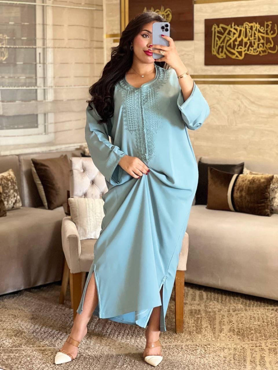 Djellaba Bleu Clair Caftania Paris