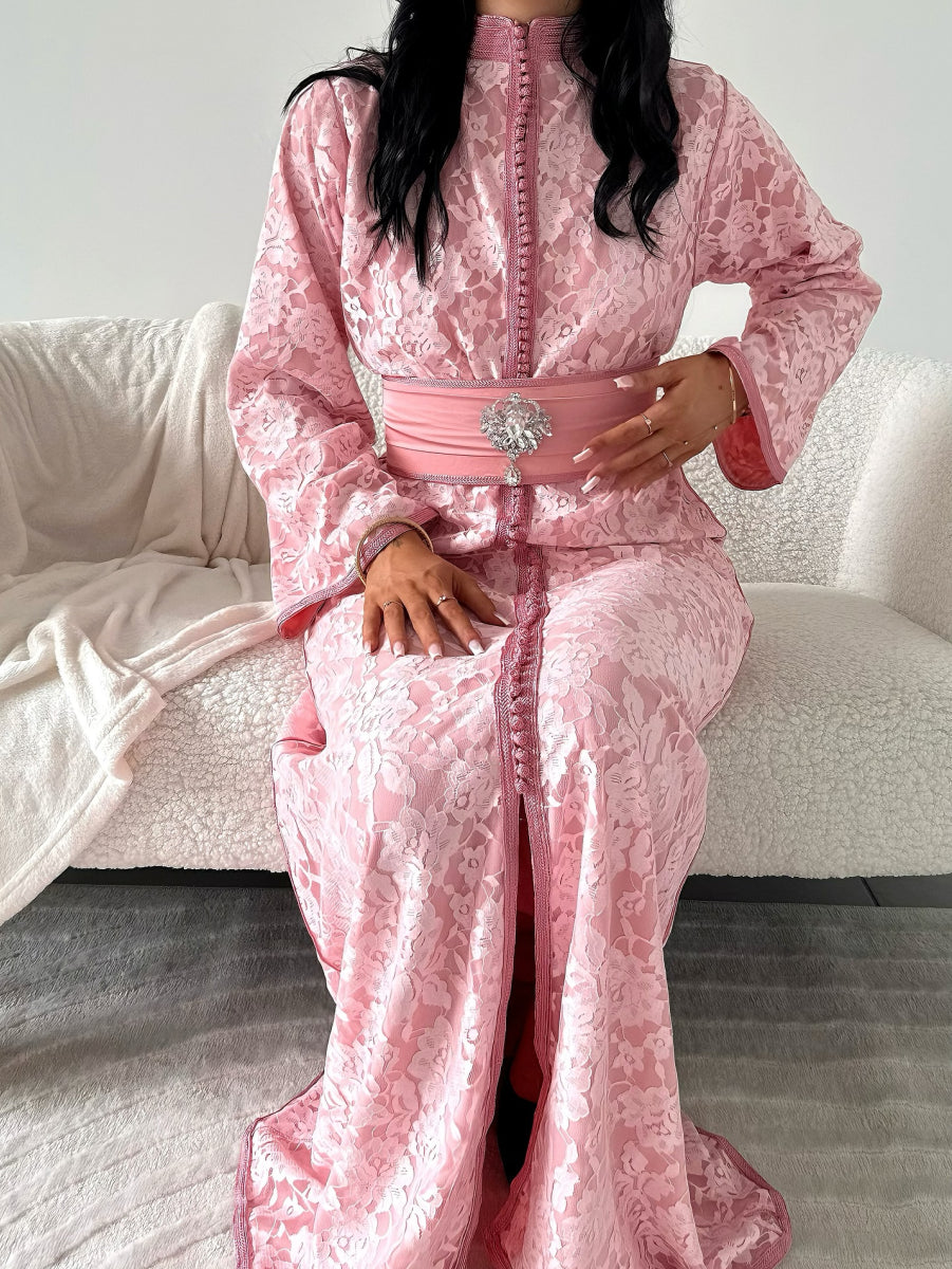 Caftan Marocain Rose Caftania Paris