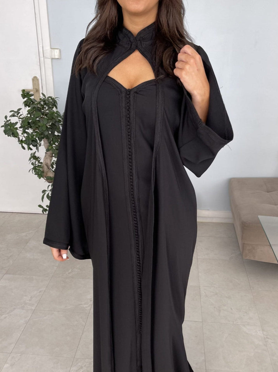 Caftan Marocain Noir - Caftania Paris