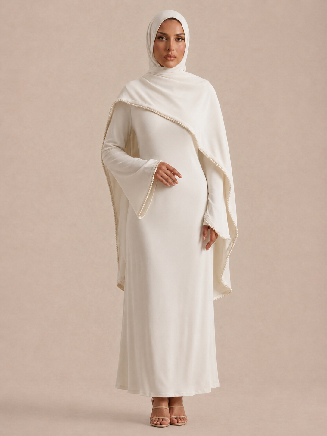 Abaya blanche mariage | Caftania Paris
