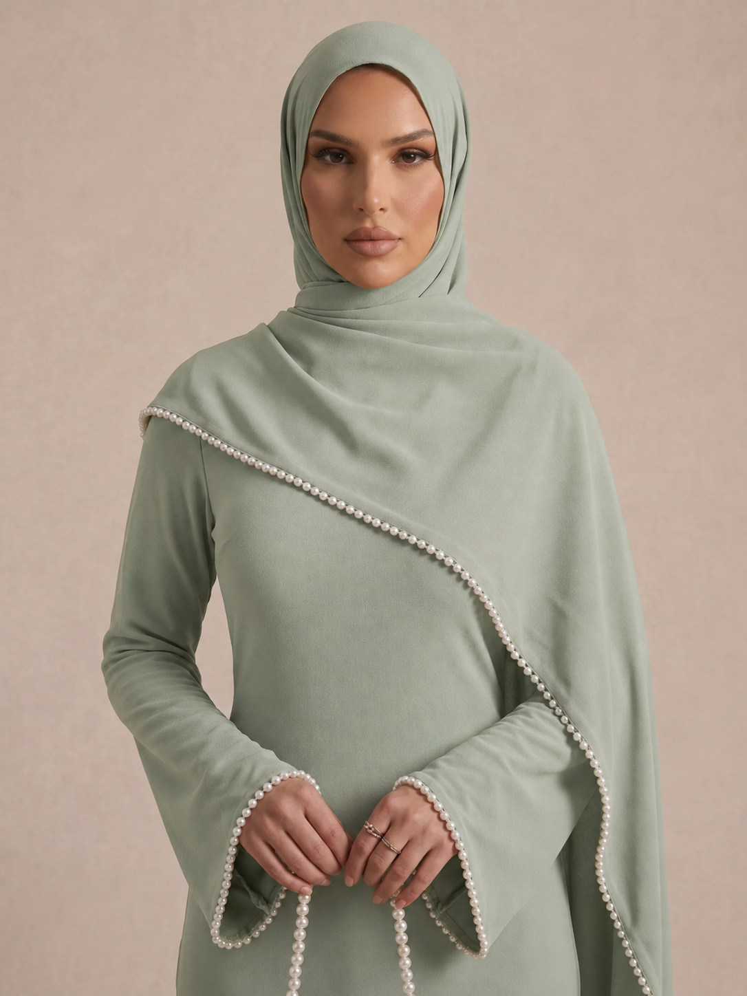 Abaya Vert Clair - Caftania Paris