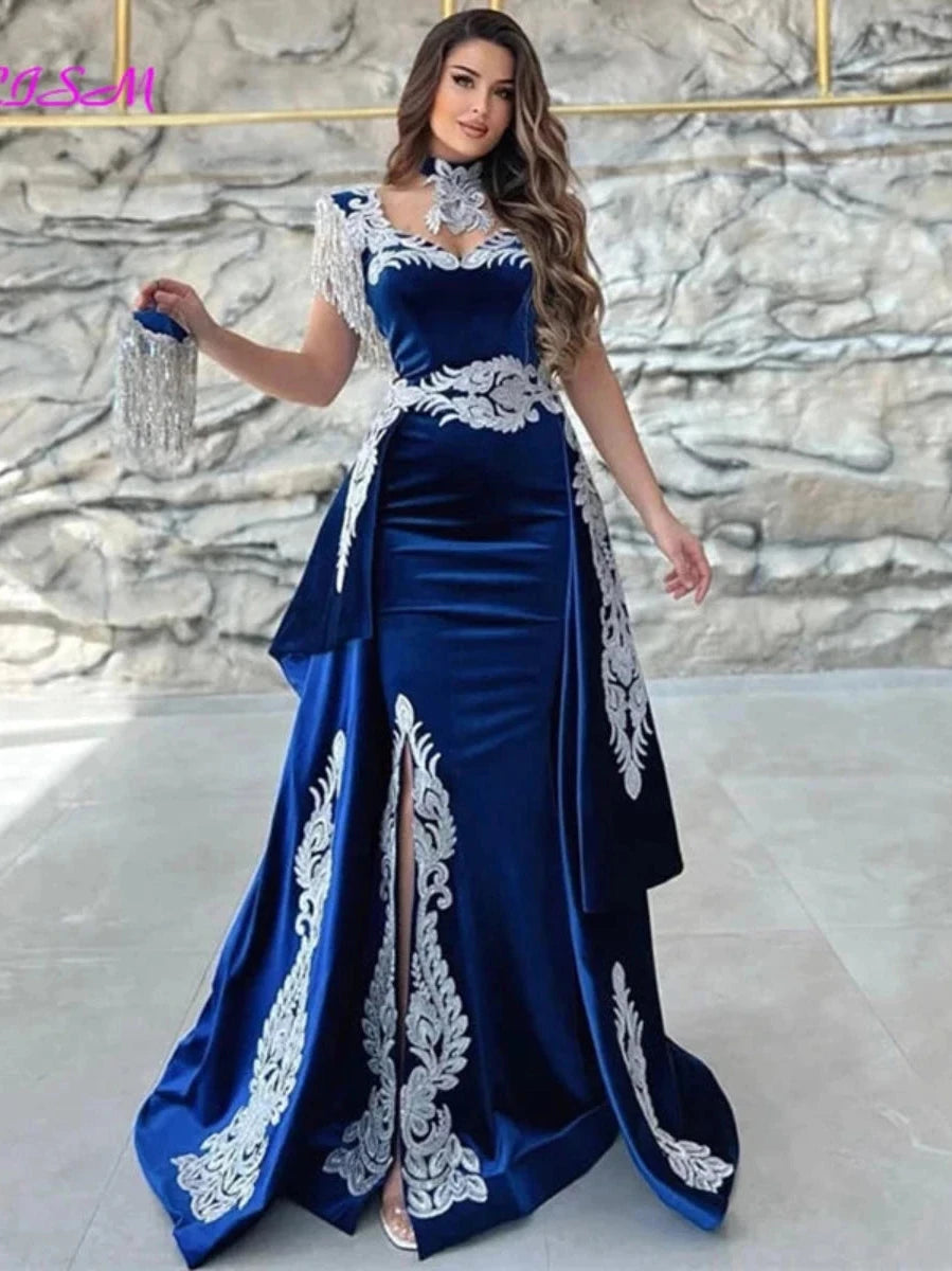 Caftan Bleu Electrique​ Caftania Paris