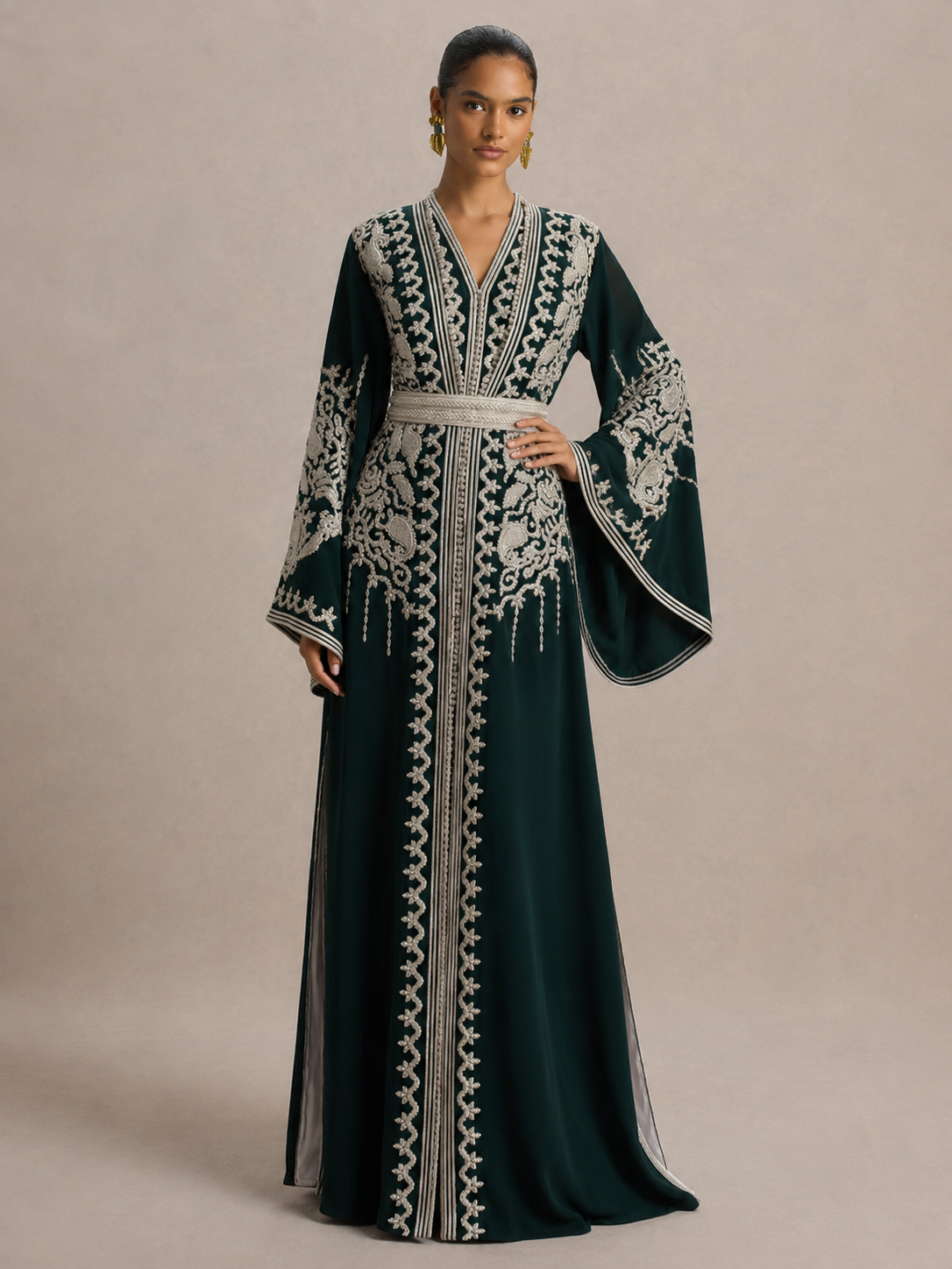 Caftan Bleu et Argenté | Caftania Paris