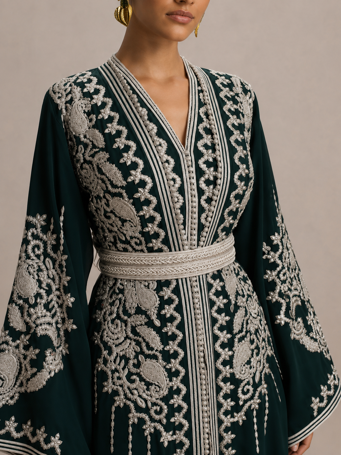 Caftan Bleu et Argenté | Caftania Paris