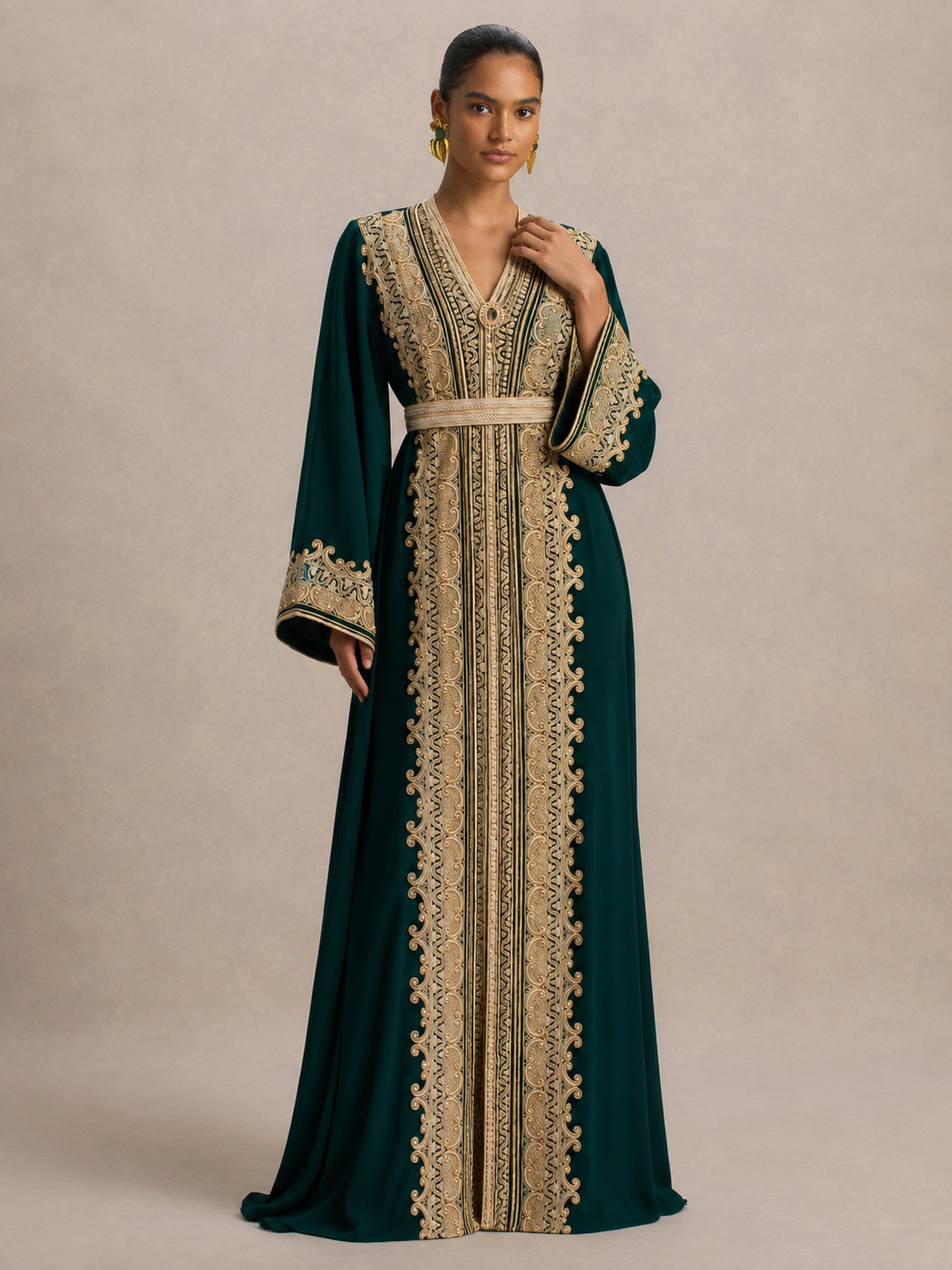 Caftan Noir Doré | Caftania Paris