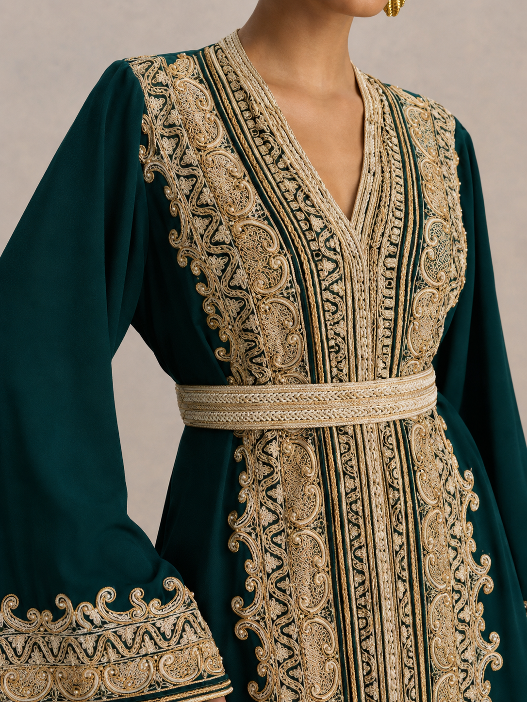 Caftan Noir Doré | Caftania Paris