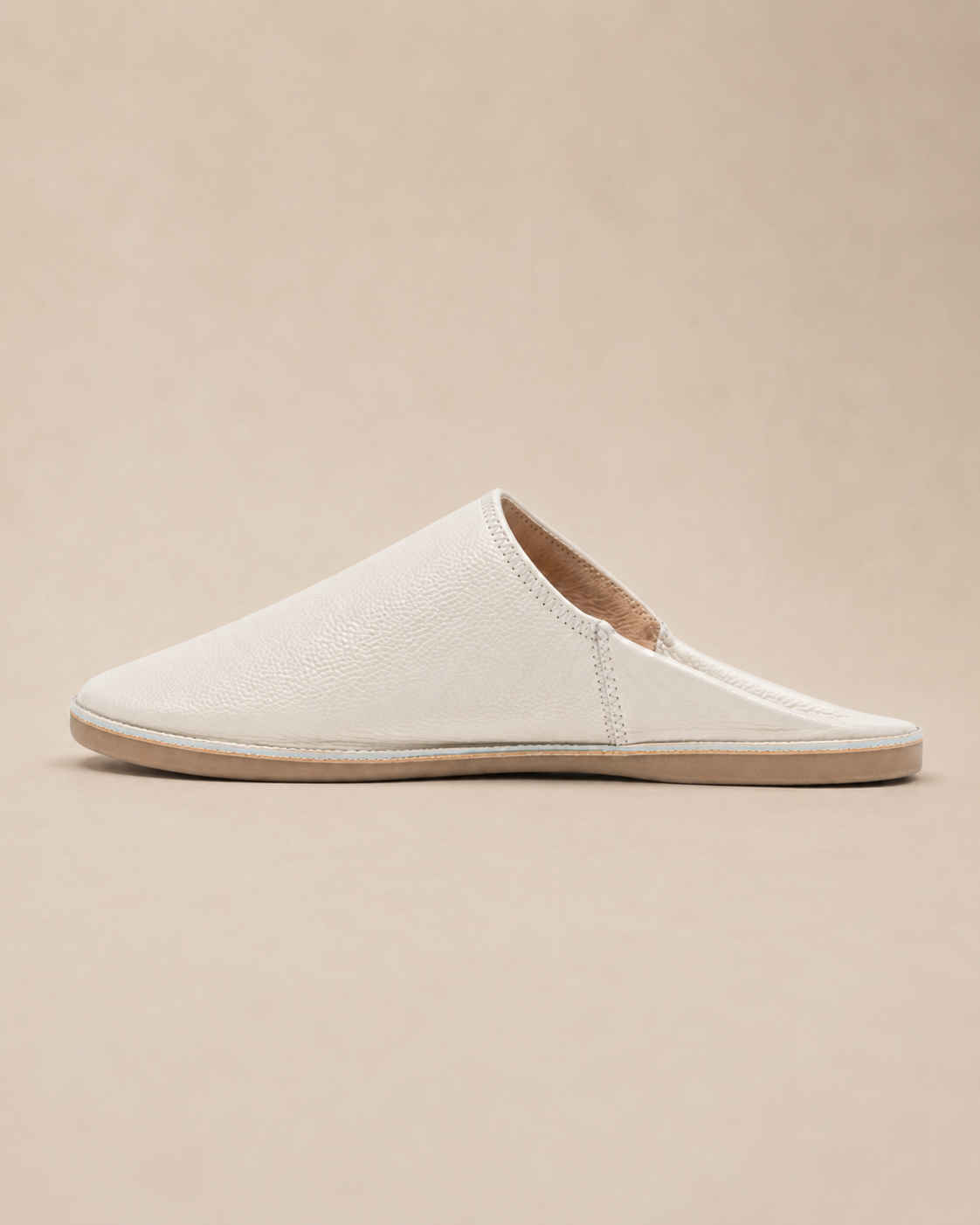 Babouches Marocaines en Cuir Blanc