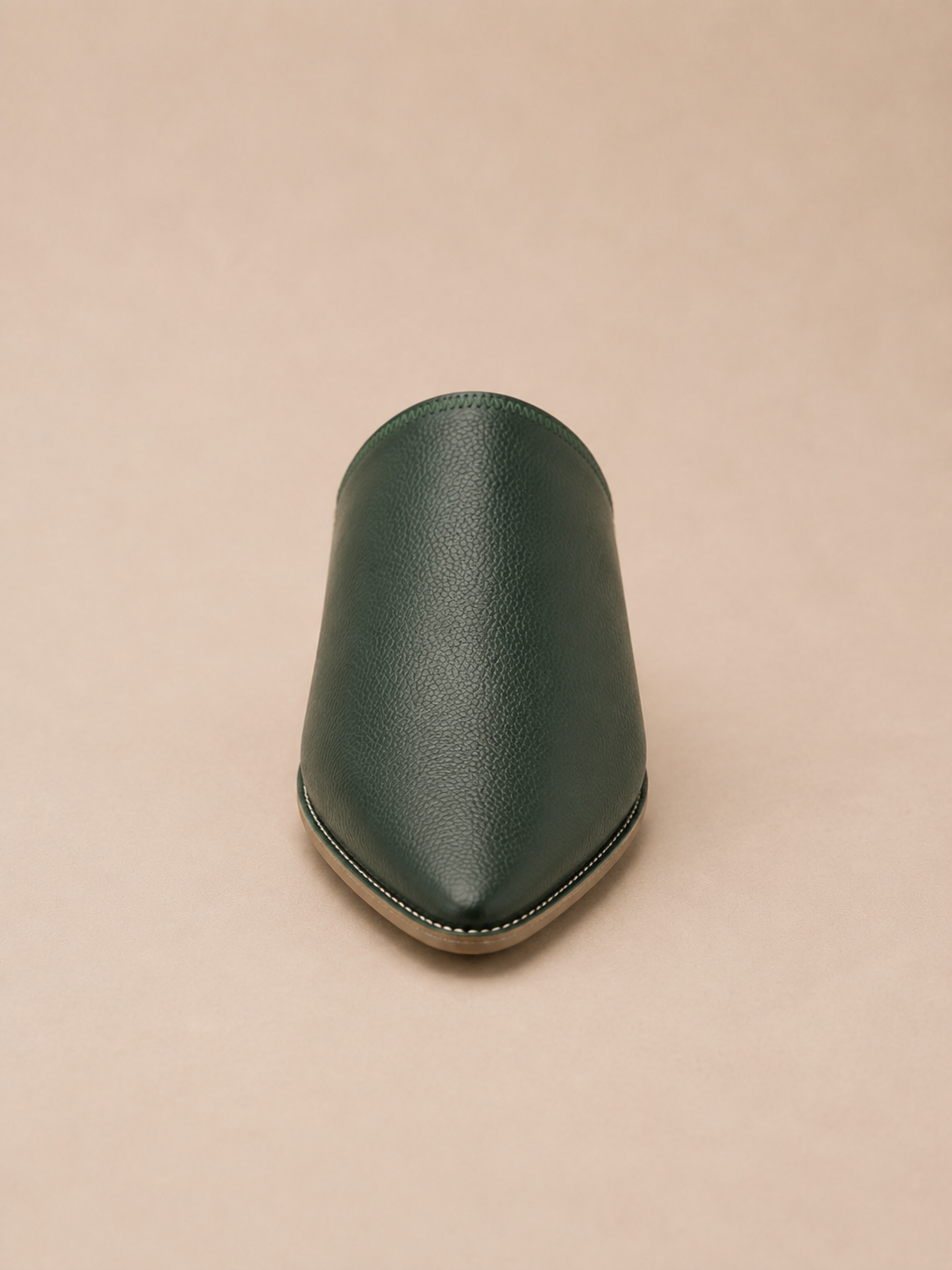 Babouches Marocaines en Cuir Vert Émeraude