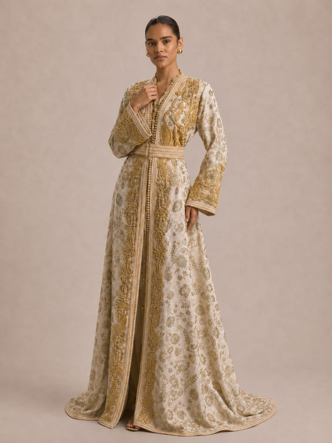 White and Gold Caftan