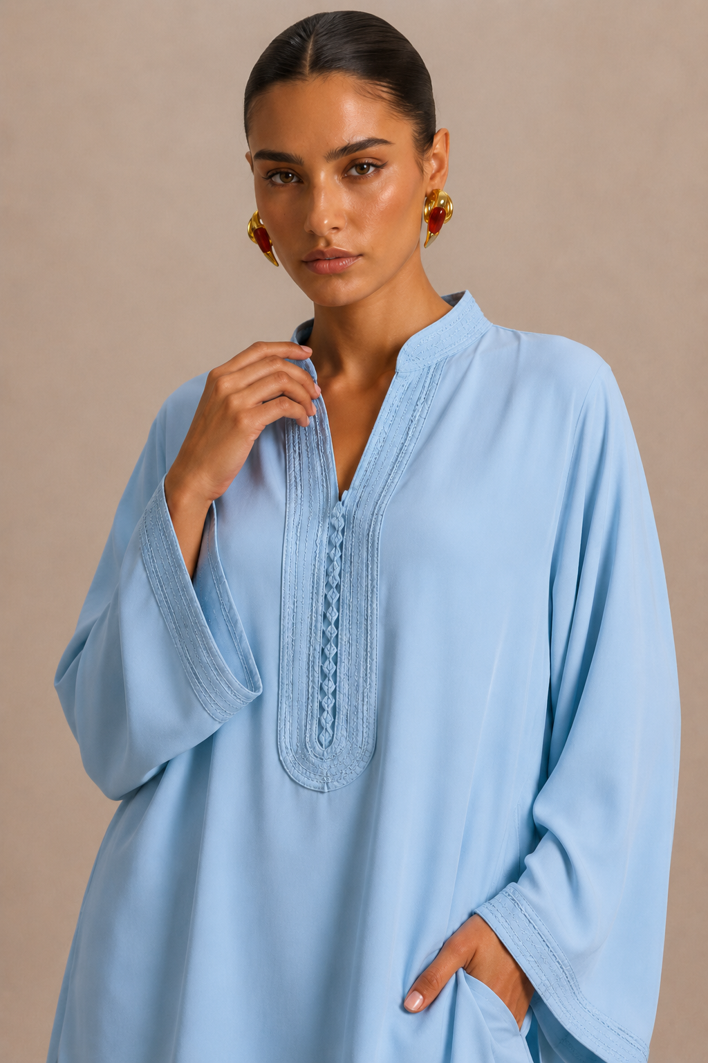 Ensemble Beldi Lina – Bleu Ciel Brodé
