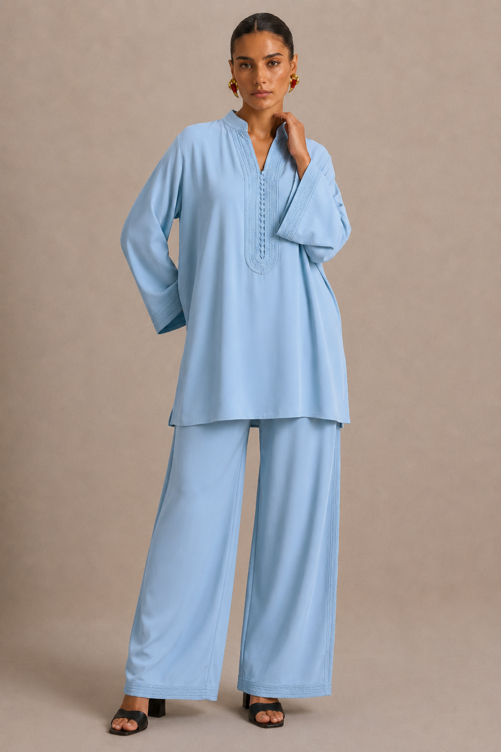 Ensemble Beldi Lina – Bleu Ciel Brodé
