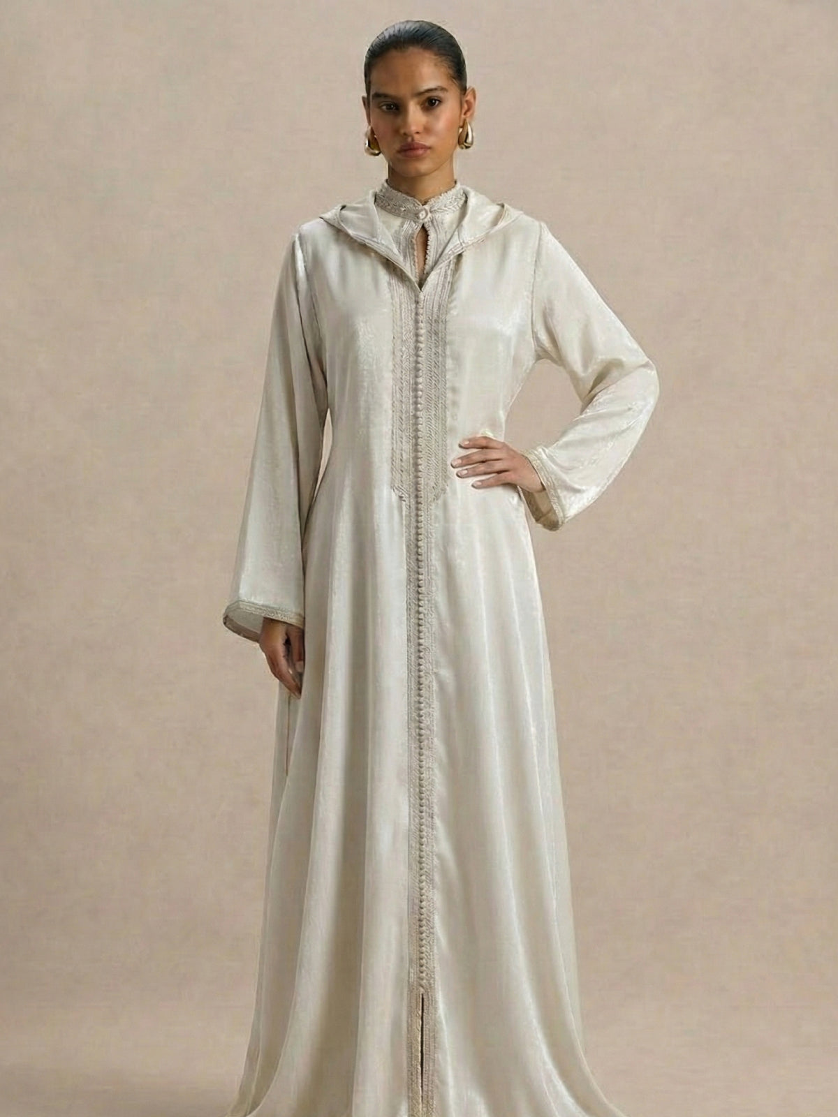 Djellaba Blanche Et Dore (2 pièces)