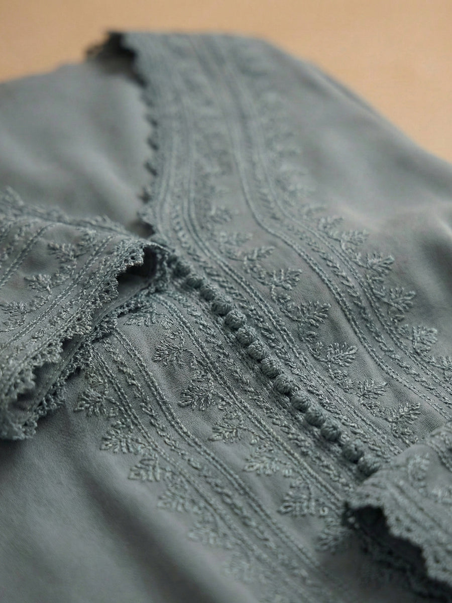 Caftan Bleu Gris - Caftania Paris