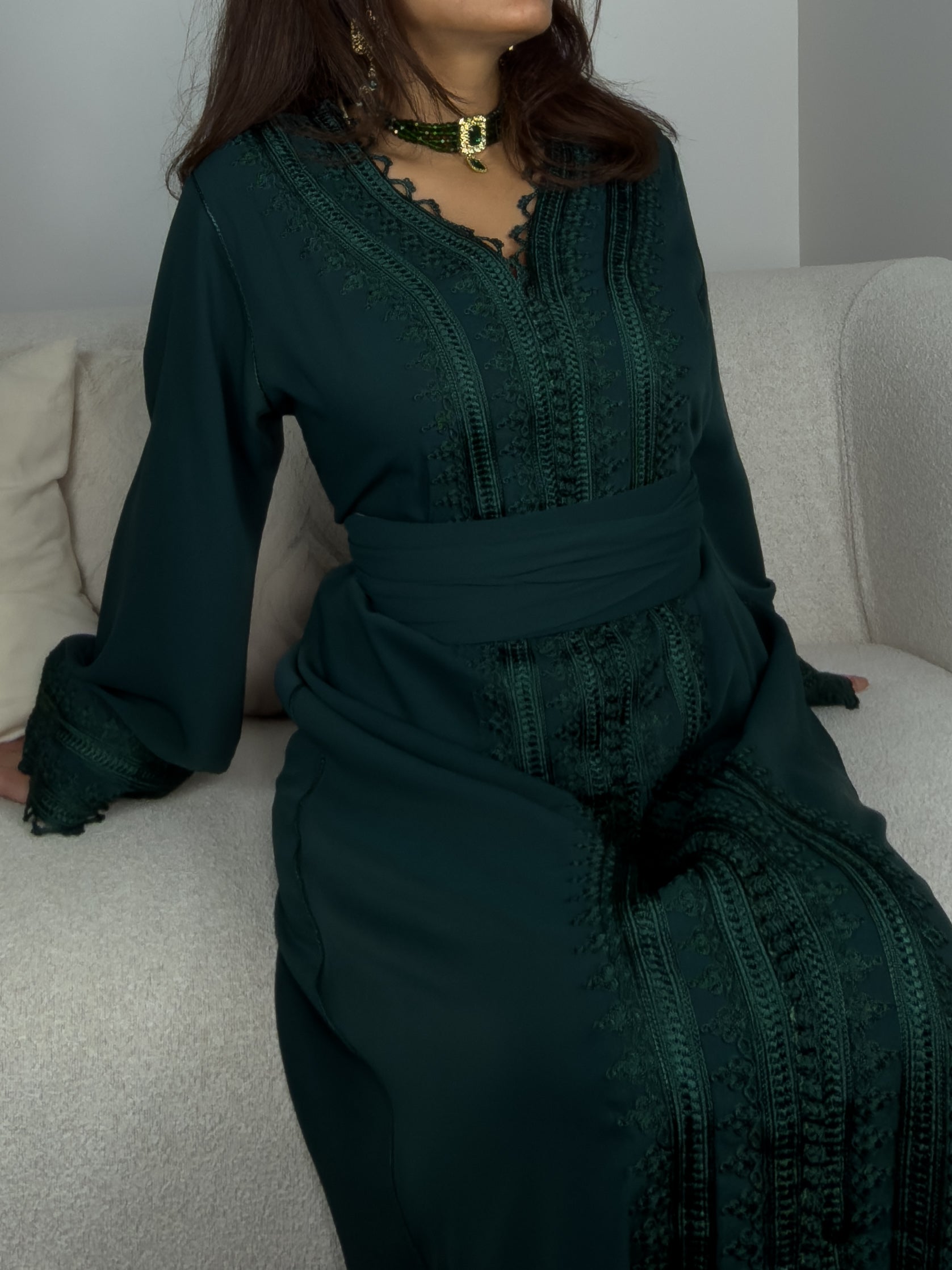 Caftan Marocain Vert - Caftania Paris