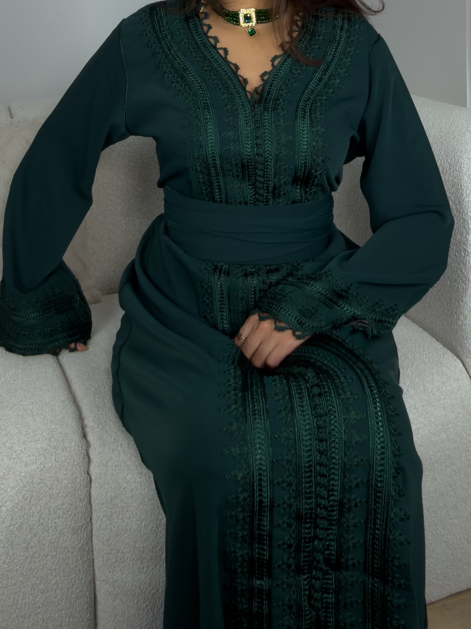 Caftan Marocain Vert - Caftania Paris