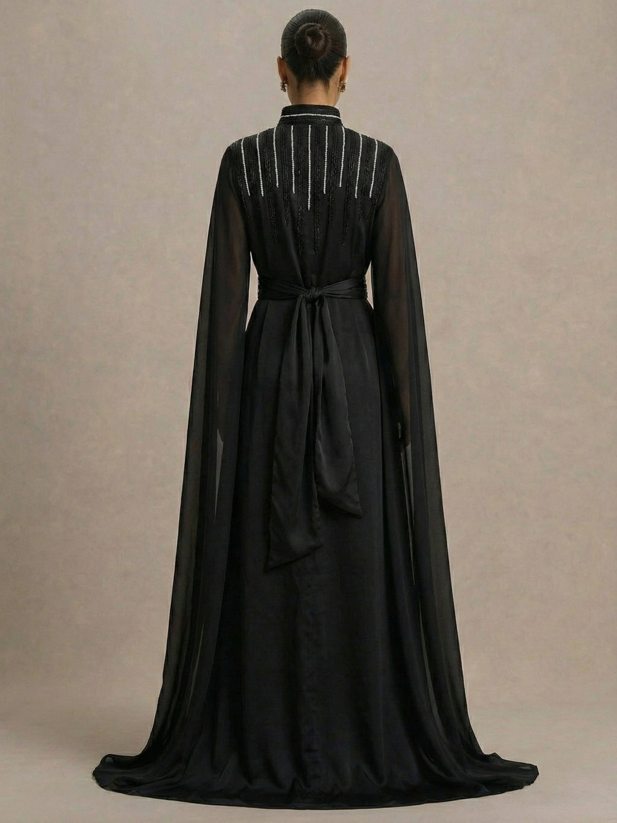 Caftan Marocain Noir - Caftania Paris