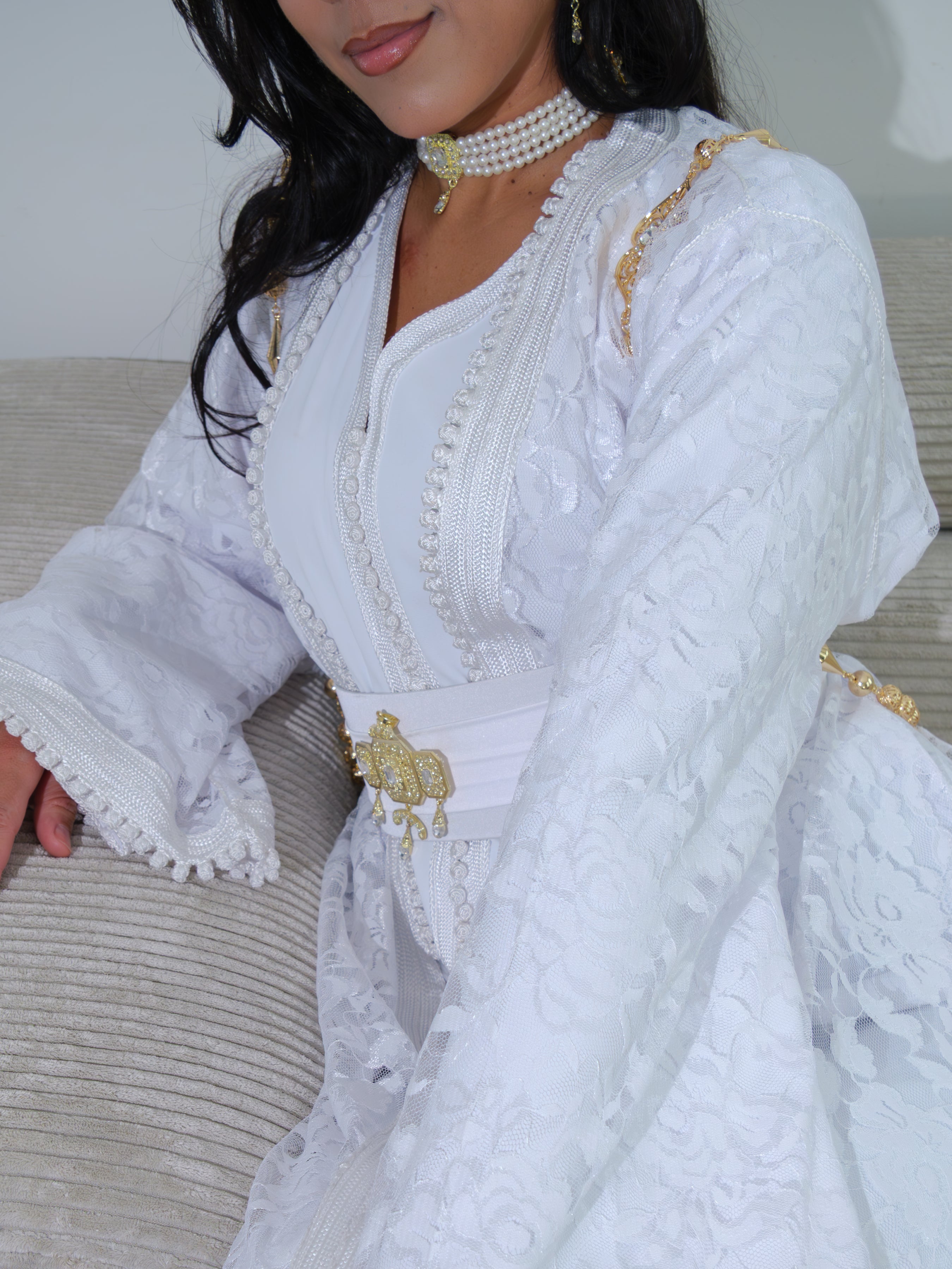 Caftan Mariage Blanc Moderne - Caftania Paris