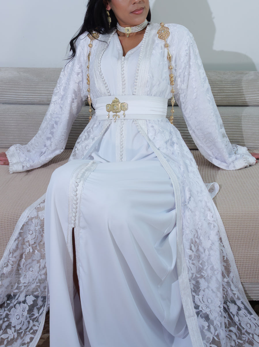 Caftan Mariage Blanc Moderne - Caftania Paris