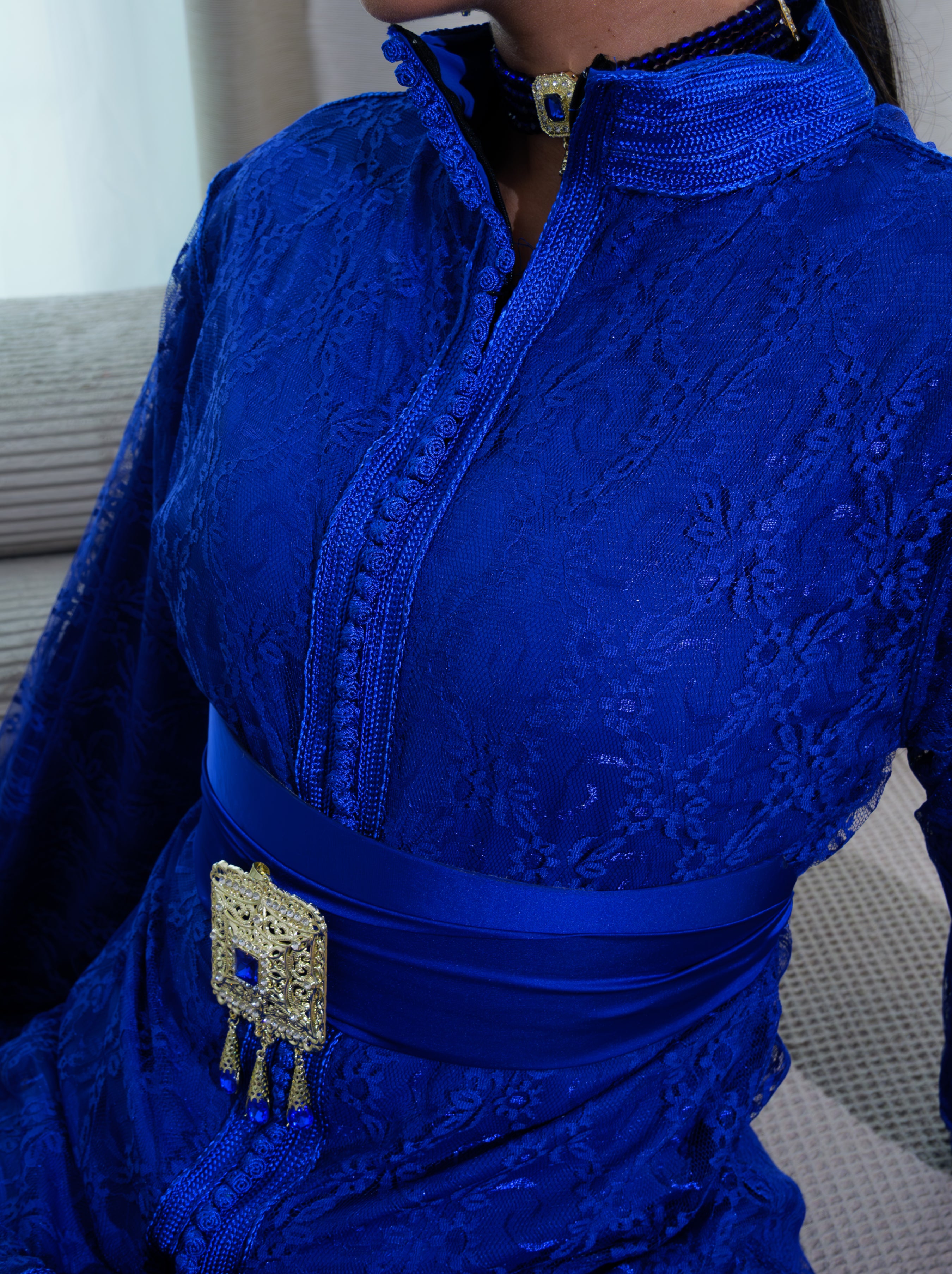 caftan col montant - Caftania Paris