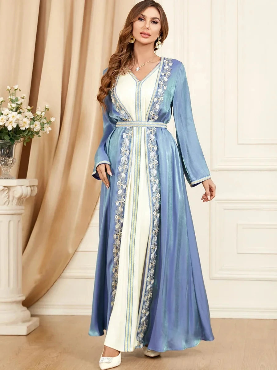 Caftan Blanc et Bleu - Caftania Paris