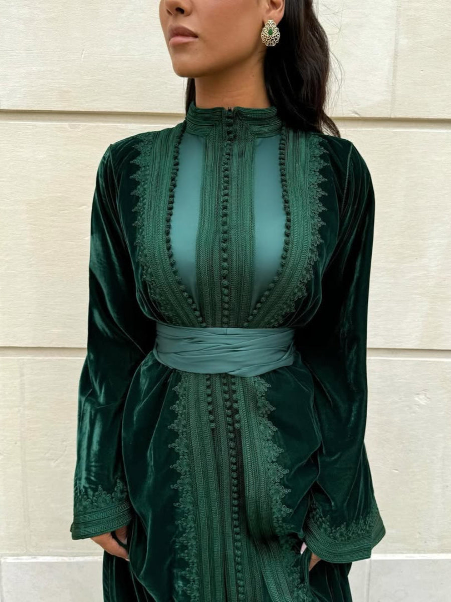Caftan Marocain Vert - Caftania Paris