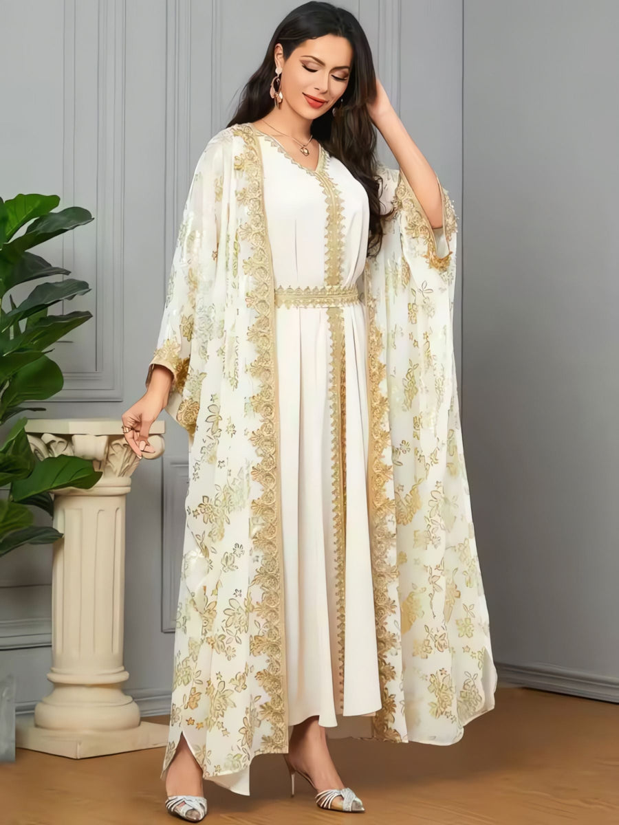 Caftan Blanc et Doré | Caftania Paris
