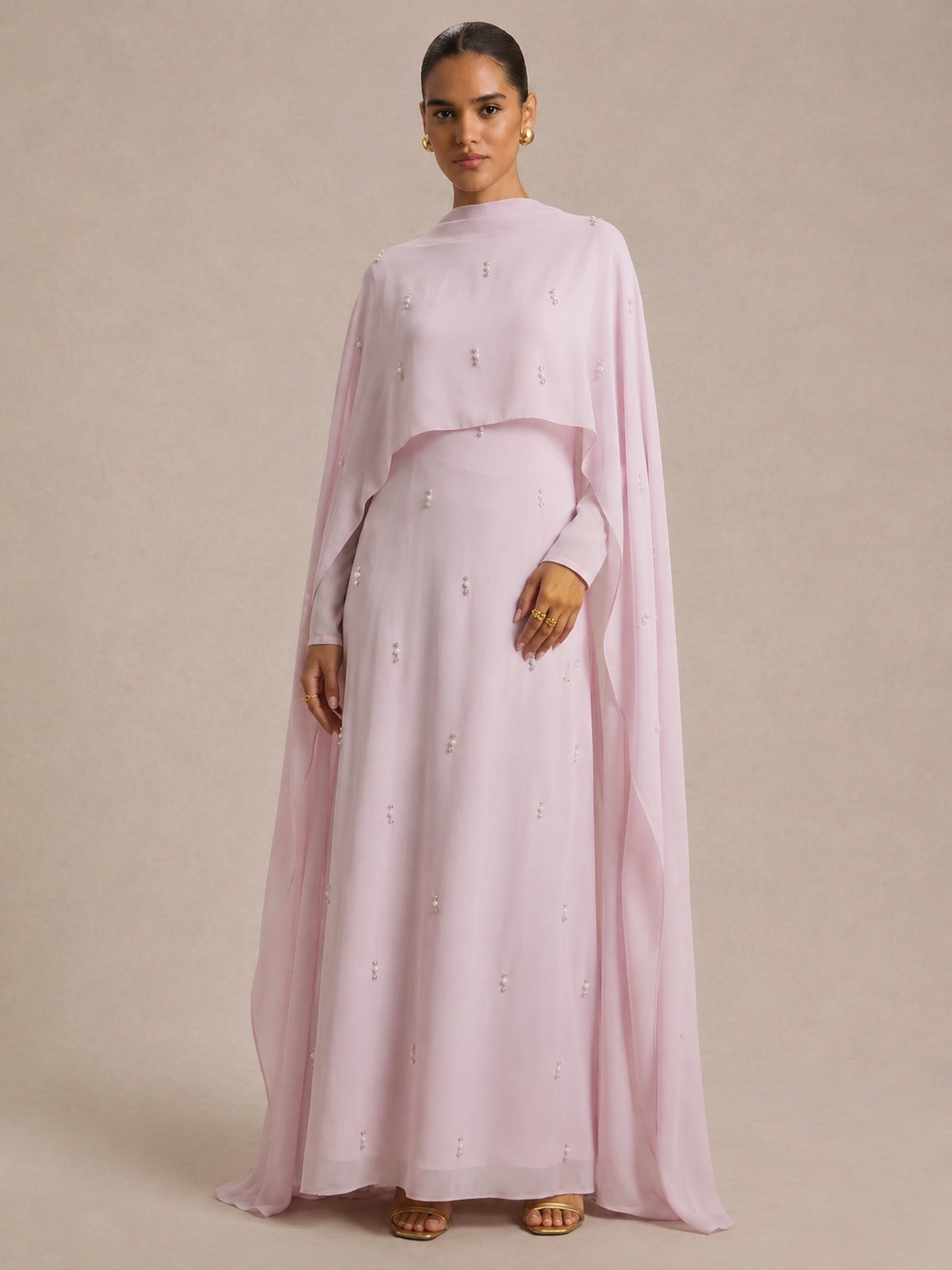 Abaya rosa pálido