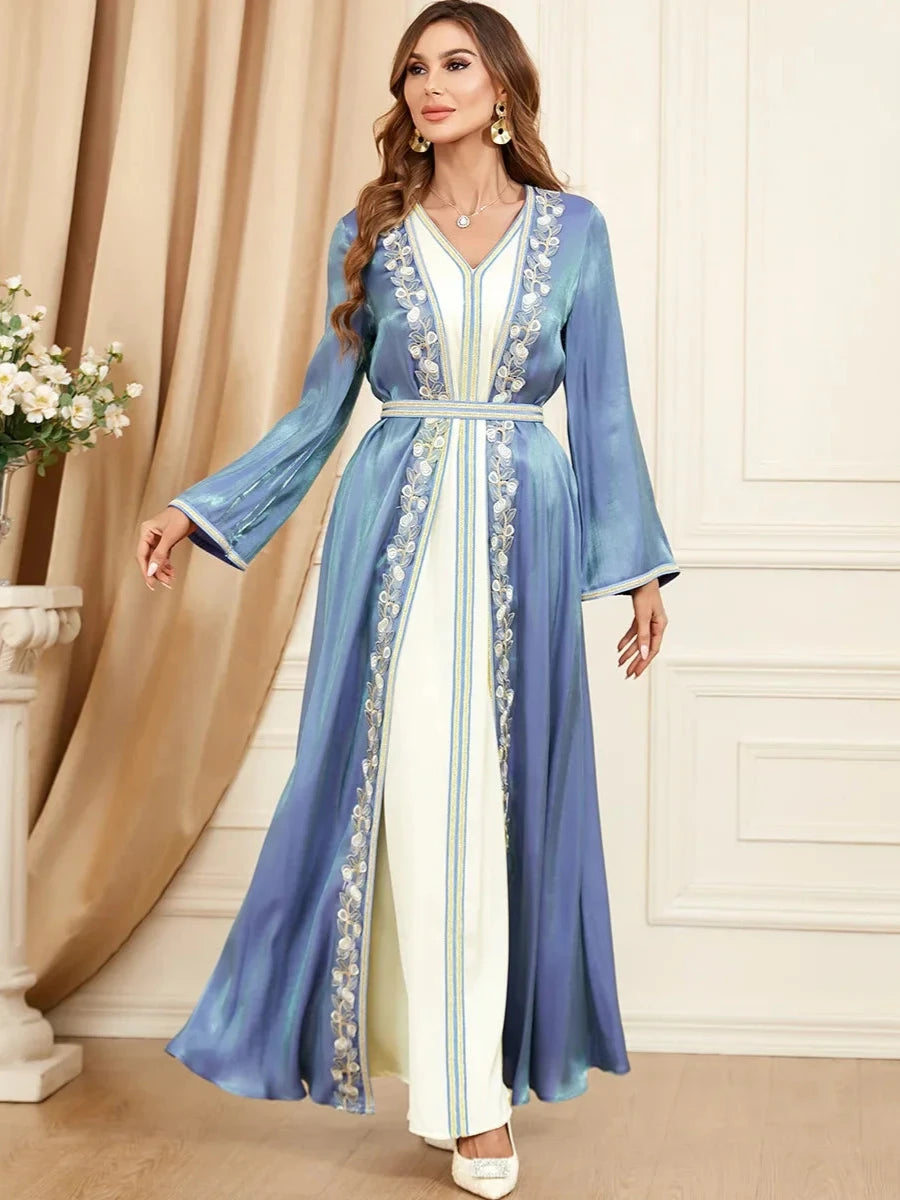 Caftan Blanc et Bleu - Caftania Paris
