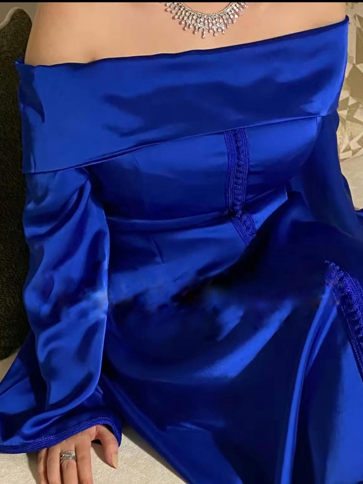 Caftan Bleu Electrique - Caftania Paris