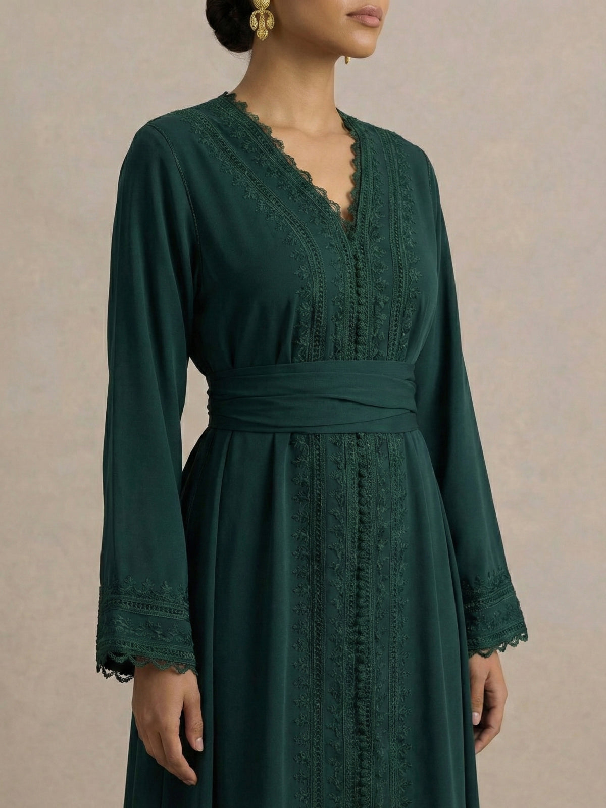 Caftan Marocain Vert - Caftania Paris