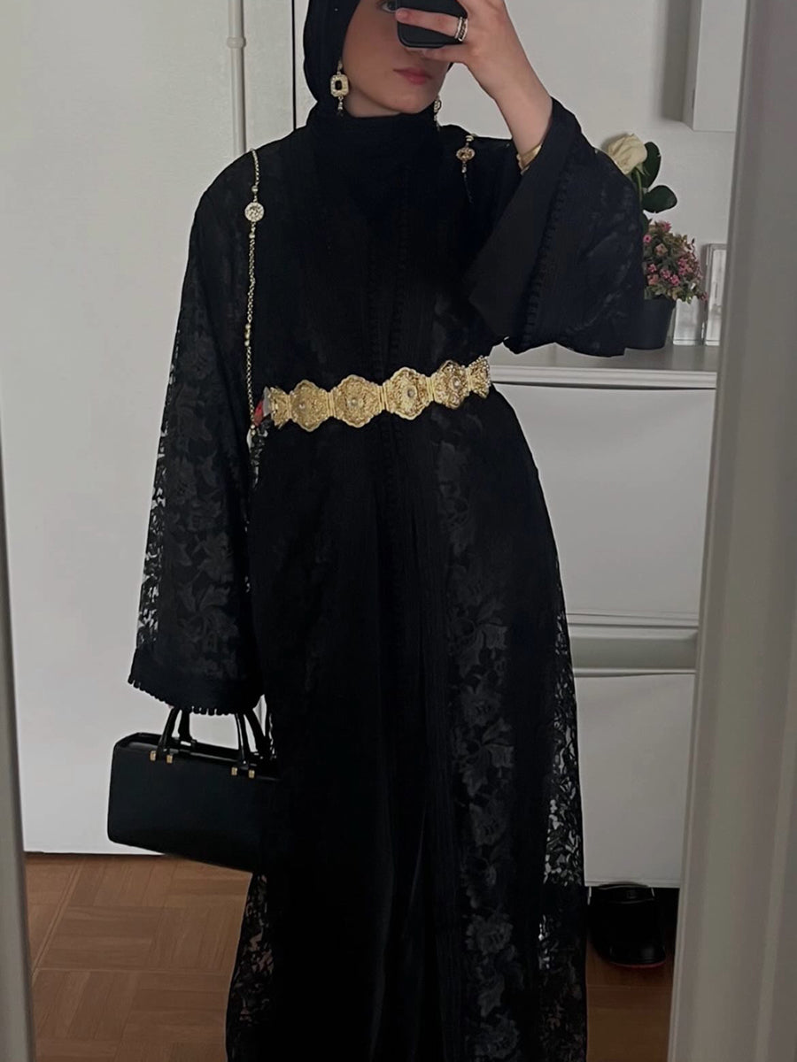 Caftan Noir Simple | Caftania Paris