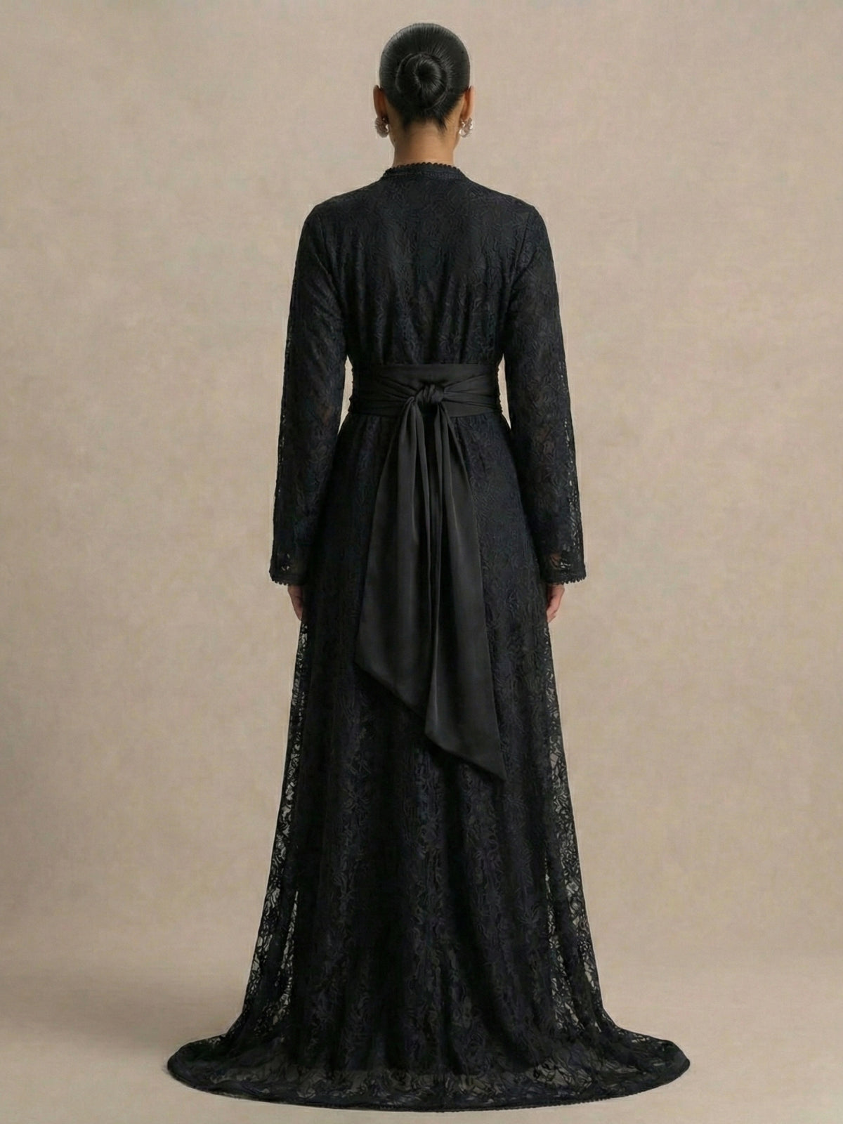 Caftan Noir Simple - Caftania Paris