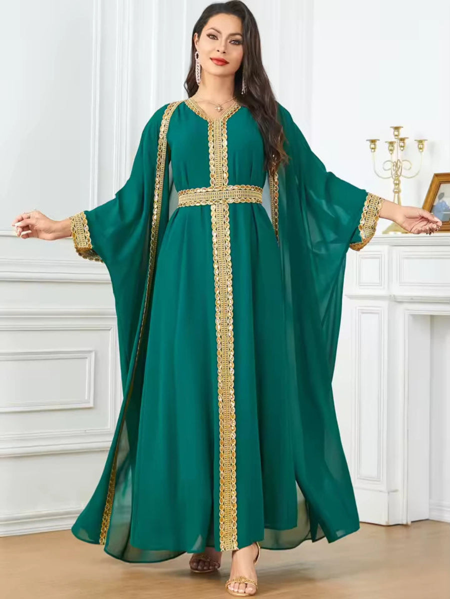 Caftan Vert Emeraude - Caftania Paris