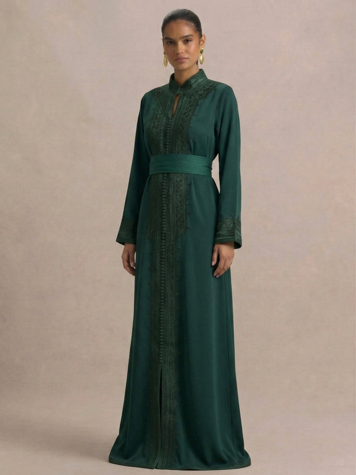 Caftan Simple Vert | Caftania Paris
