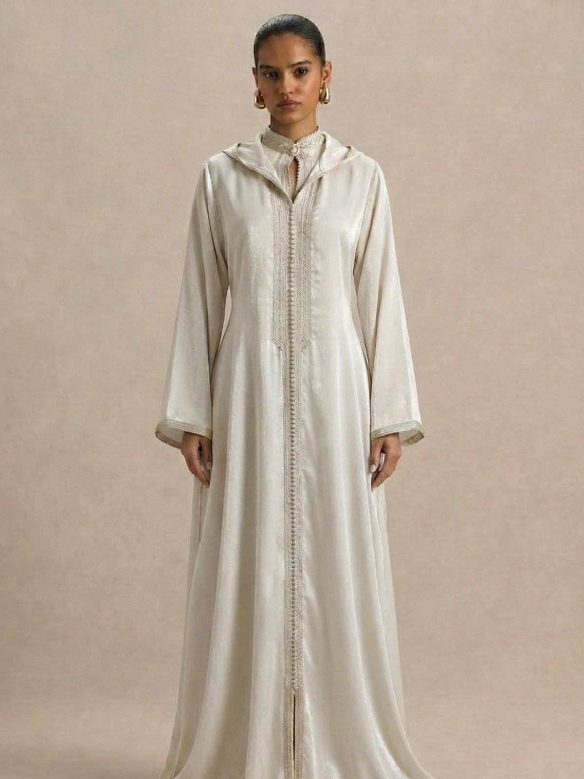 Djellaba Blanche Et Dore (2 pièces)