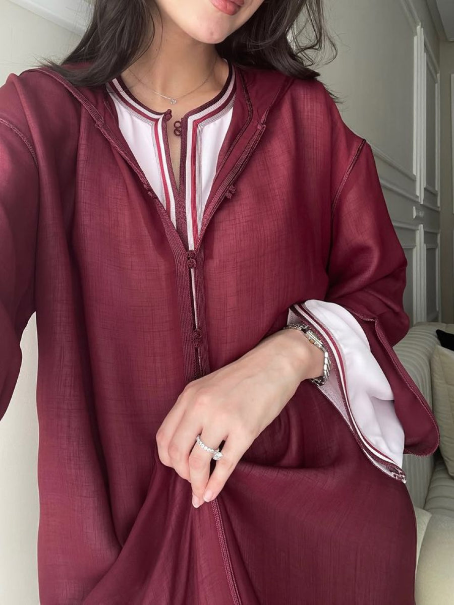 Djellaba Bordeau | Caftania Paris