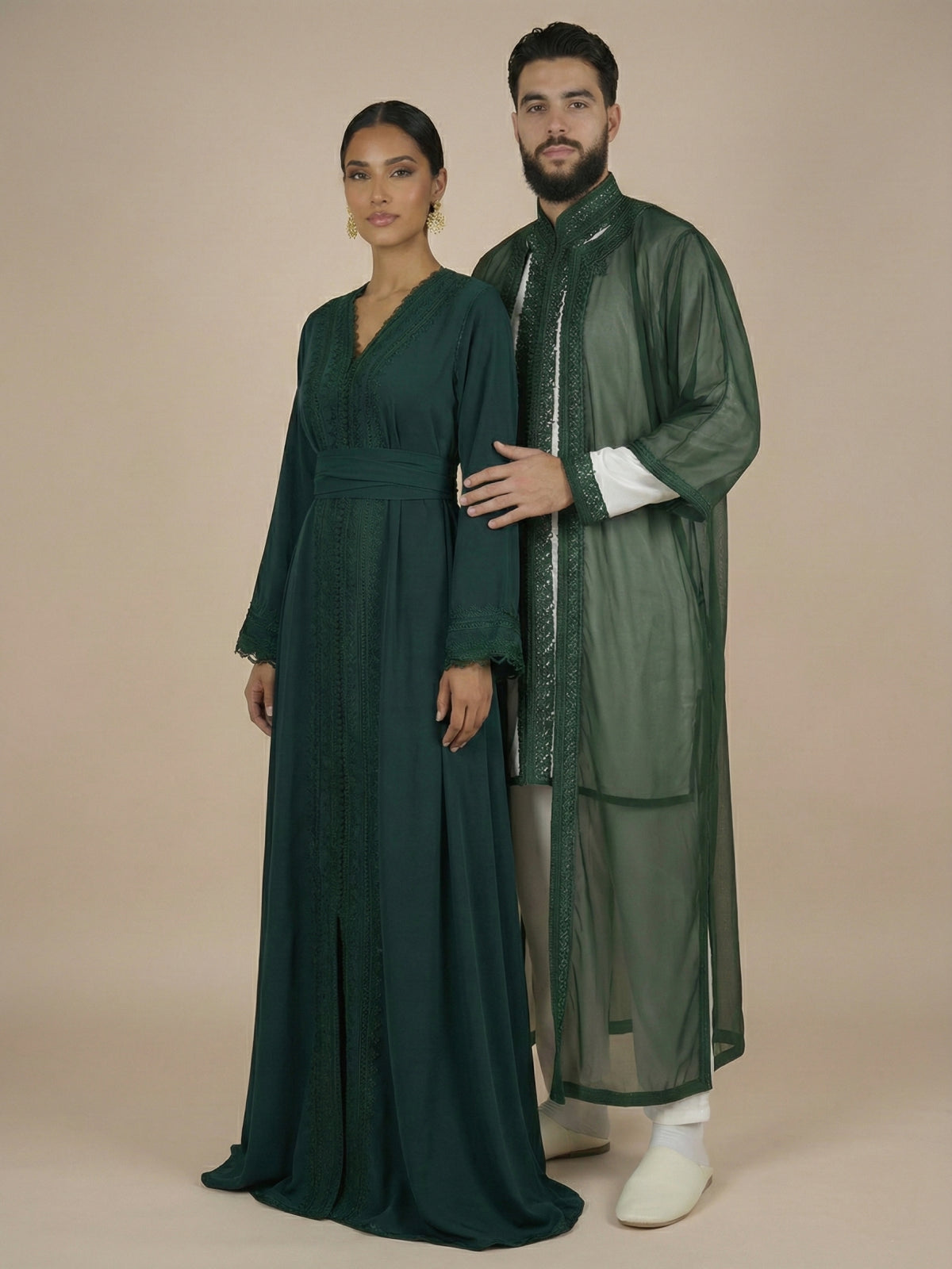 Caftan Marocain Vert - Caftania Paris