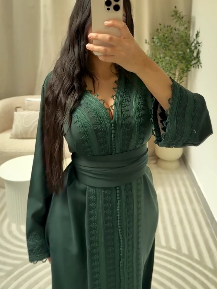 Caftan Marocain Vert - Caftania Paris