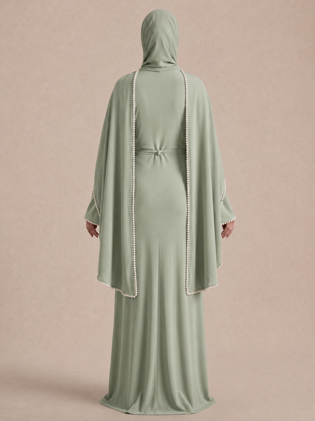 Abaya Vert Clair - Caftania Paris