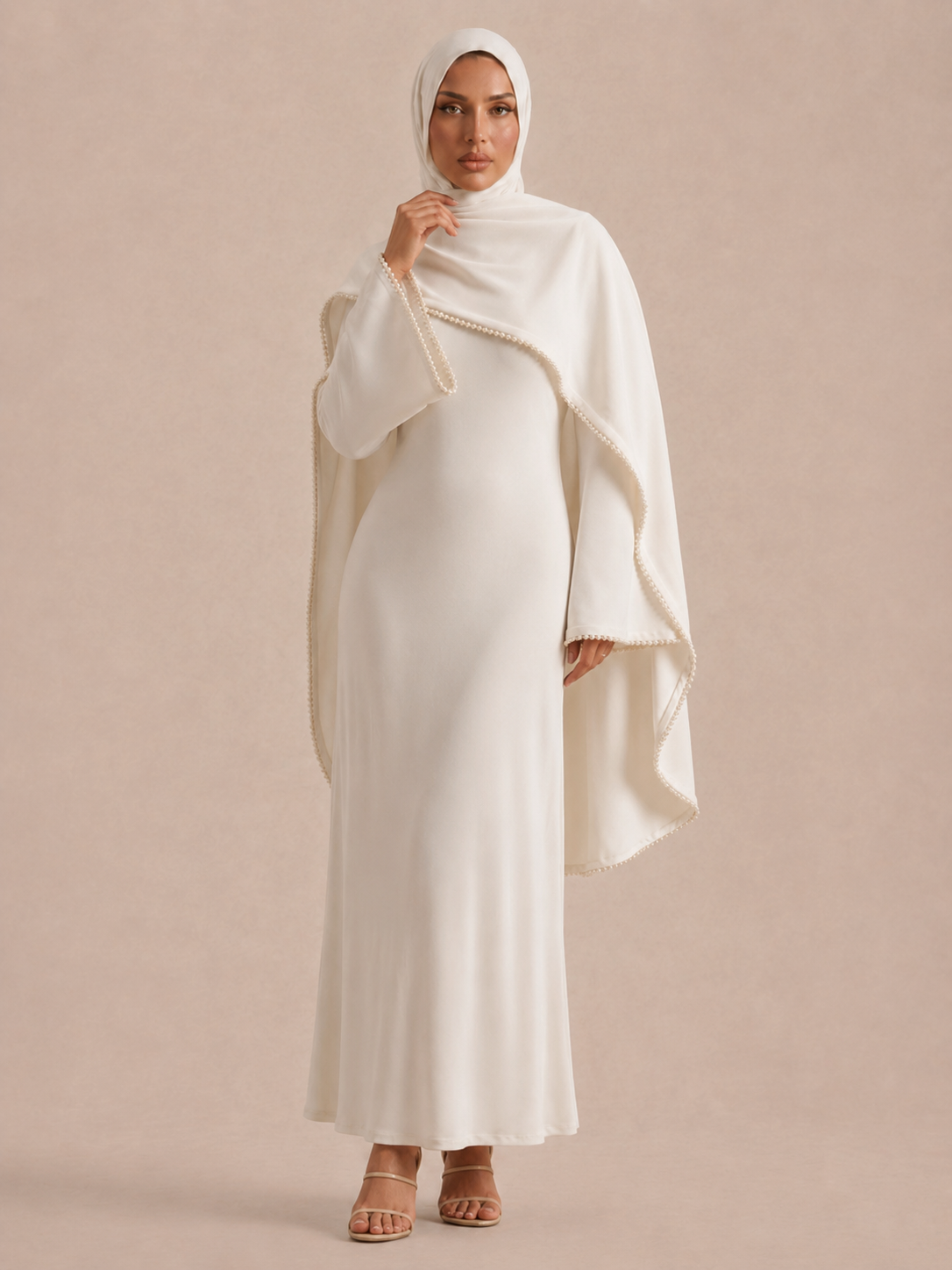 Abaya blanche mariage | Caftania Paris