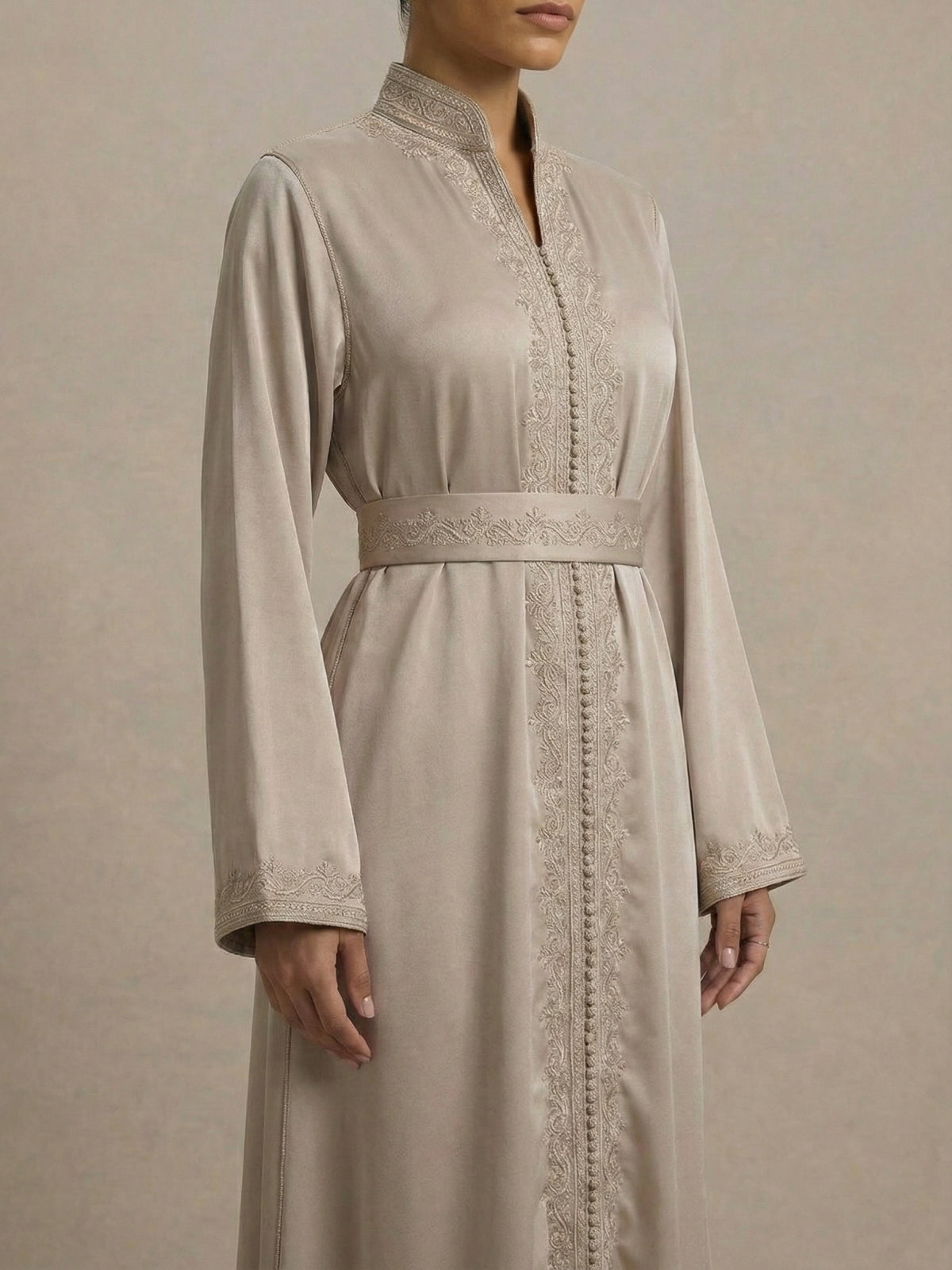Caftan Blanc Simple - Caftania Paris