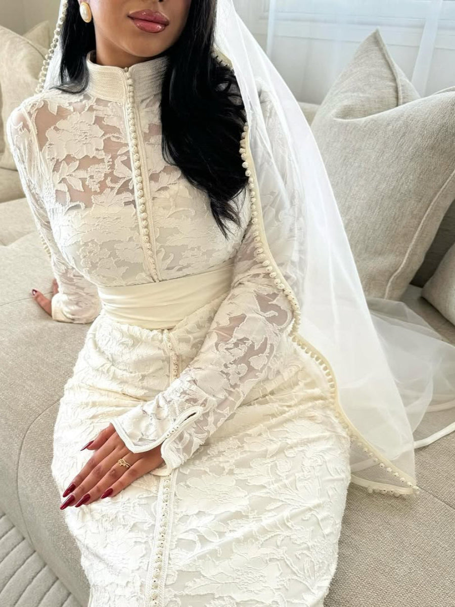 Kaftan Robe Hlel Blanche Robe Orientale Caftan De Mariage Pas Cher