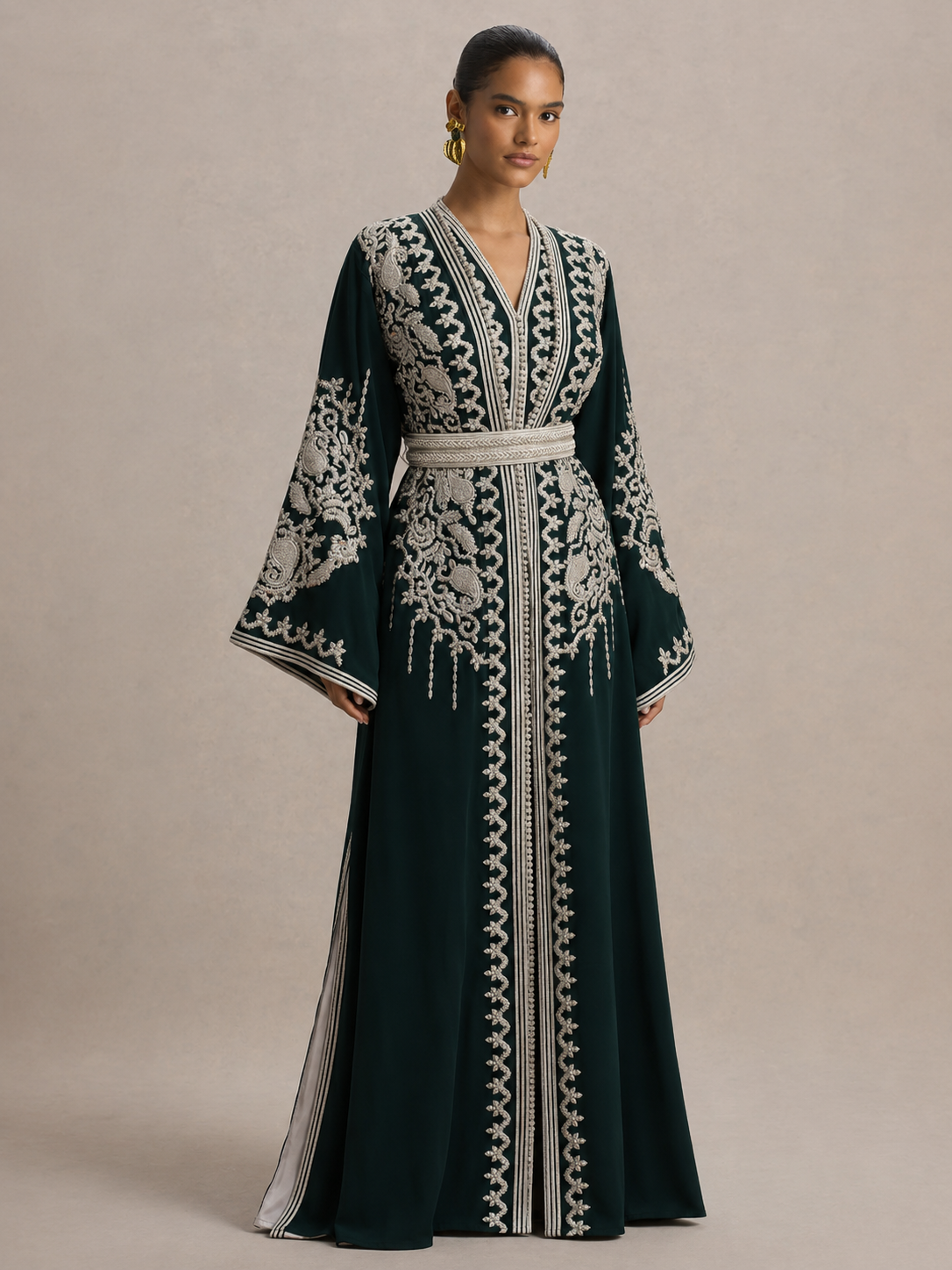Caftan Bleu et Argenté | Caftania Paris