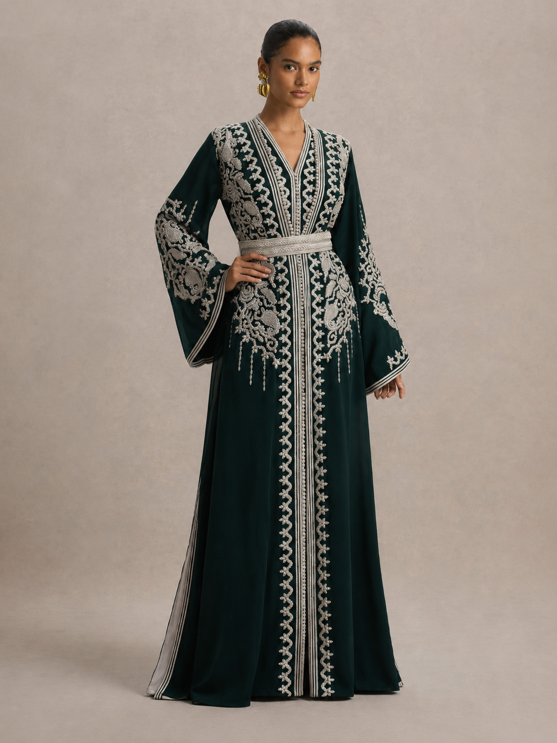 Caftan Bleu et Argenté | Caftania Paris