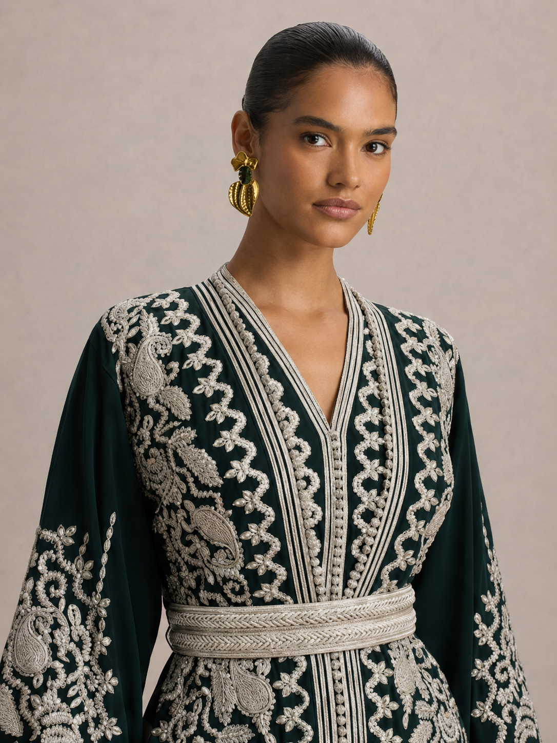 Caftan Bleu et Argenté | Caftania Paris