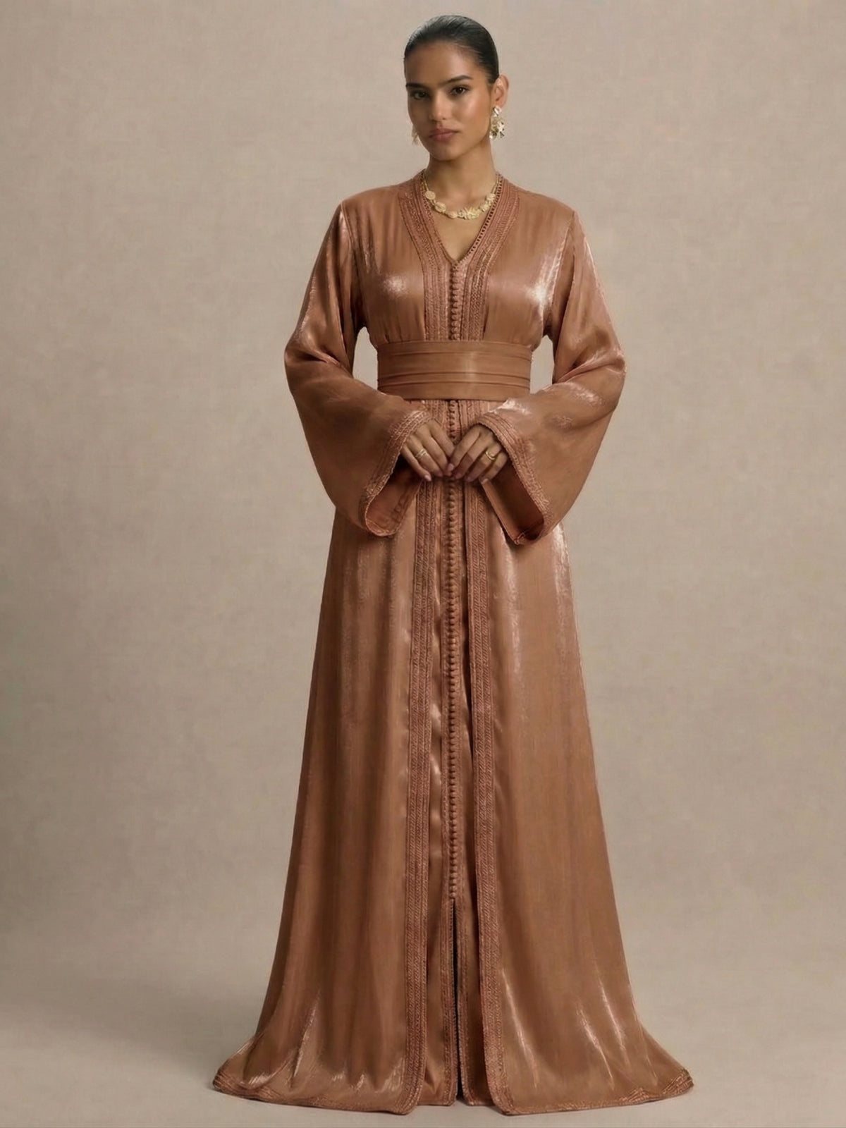 Caftan Marron - Caftania Paris