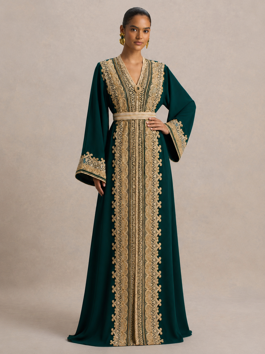 Caftan Noir Doré | Caftania Paris