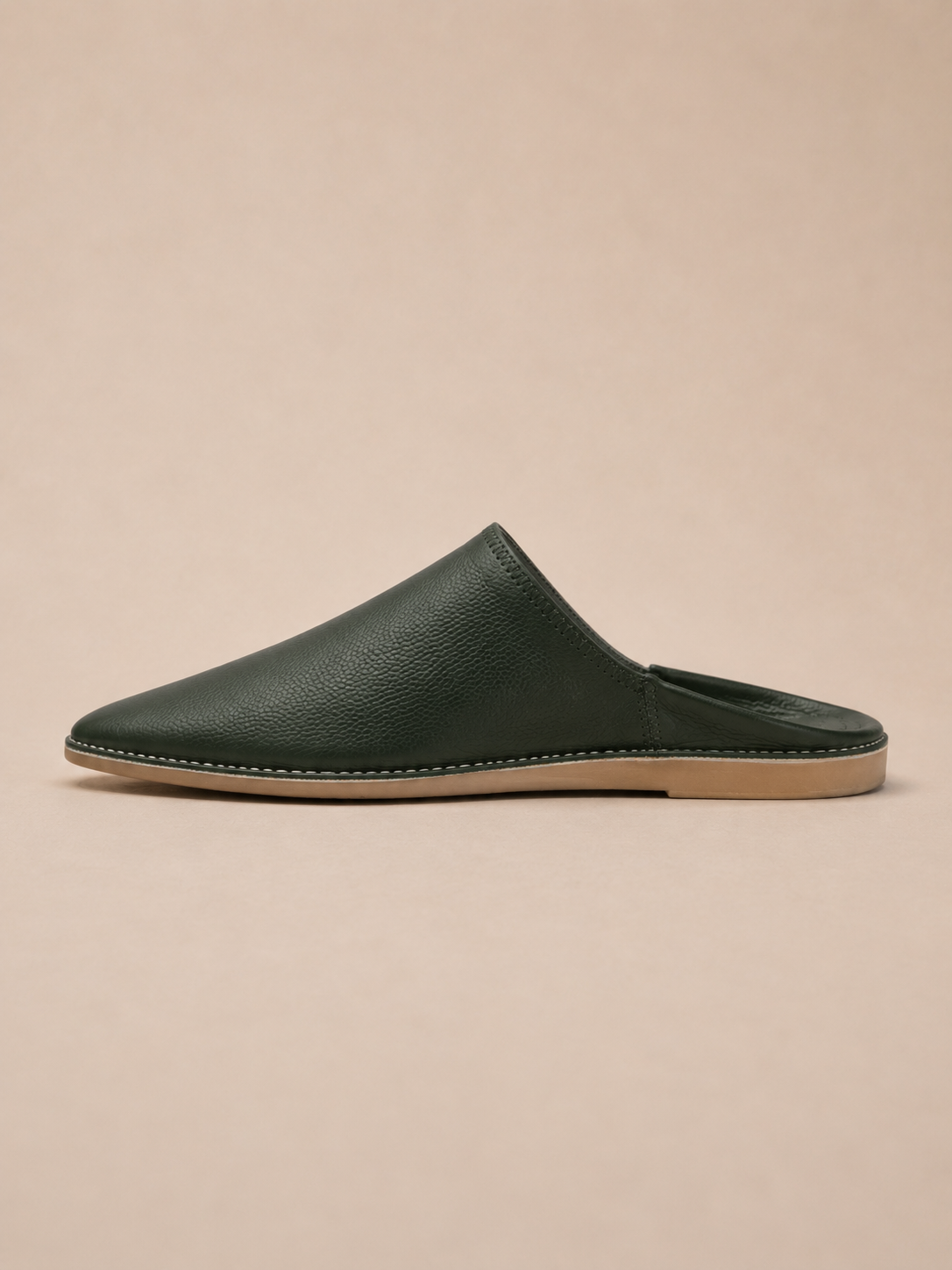 Babouches Marocaines en Cuir Vert Émeraude