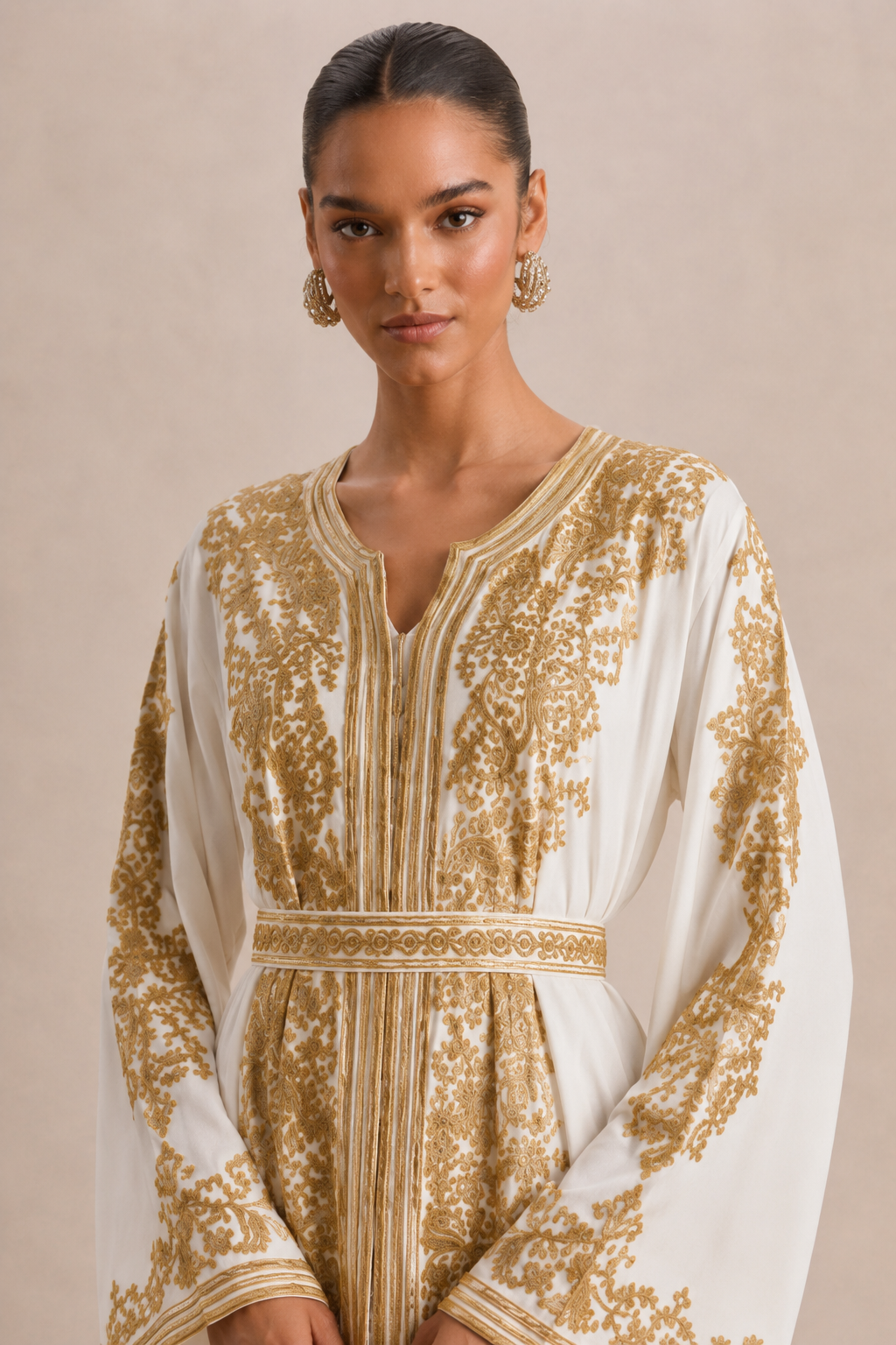 Vestido caftán blanco